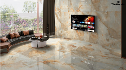 Tile World Onyx Sunshine | High Gloss | 24’’ x 48’’ Porcelain Tile