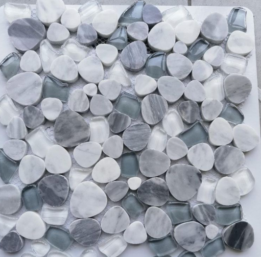 Elysium Tiles Peach Grey 12''x 12'' Mosaic Tiles