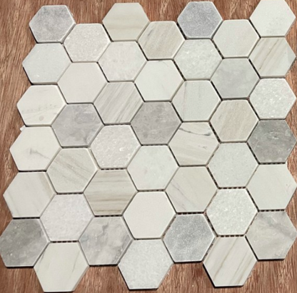 Elysium Tiles Hexagon Coastal 2x2 |12 x 12| Mosaic Tiles