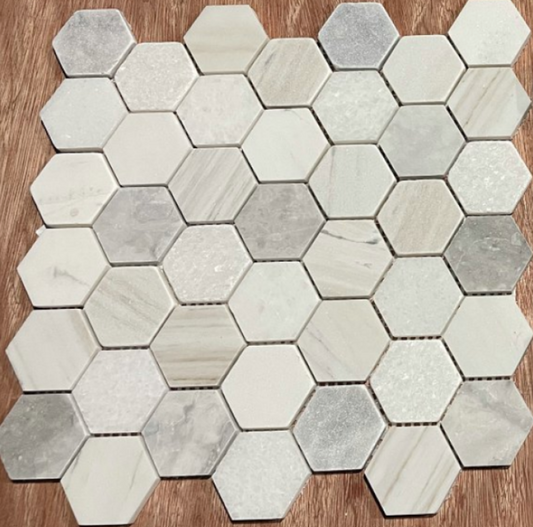 Elysium Tiles Hexagon Coastal 2x2 |12 x 12| Mosaic Tiles