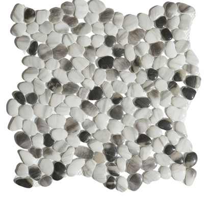 Elysium Tiles Art Pebble Grey 12 x 12 Mosaic Tiles