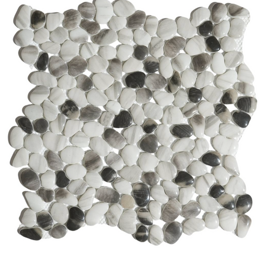 Elysium Tiles Art Pebble Grey 12 x 12 Mosaic Tiles