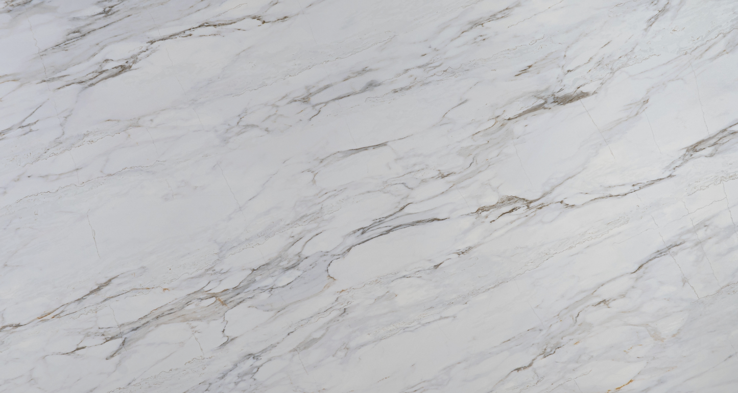 Elite Stone |Calacatas Venata |122"-126"x63"| 2 cm Polished Quartz Slab