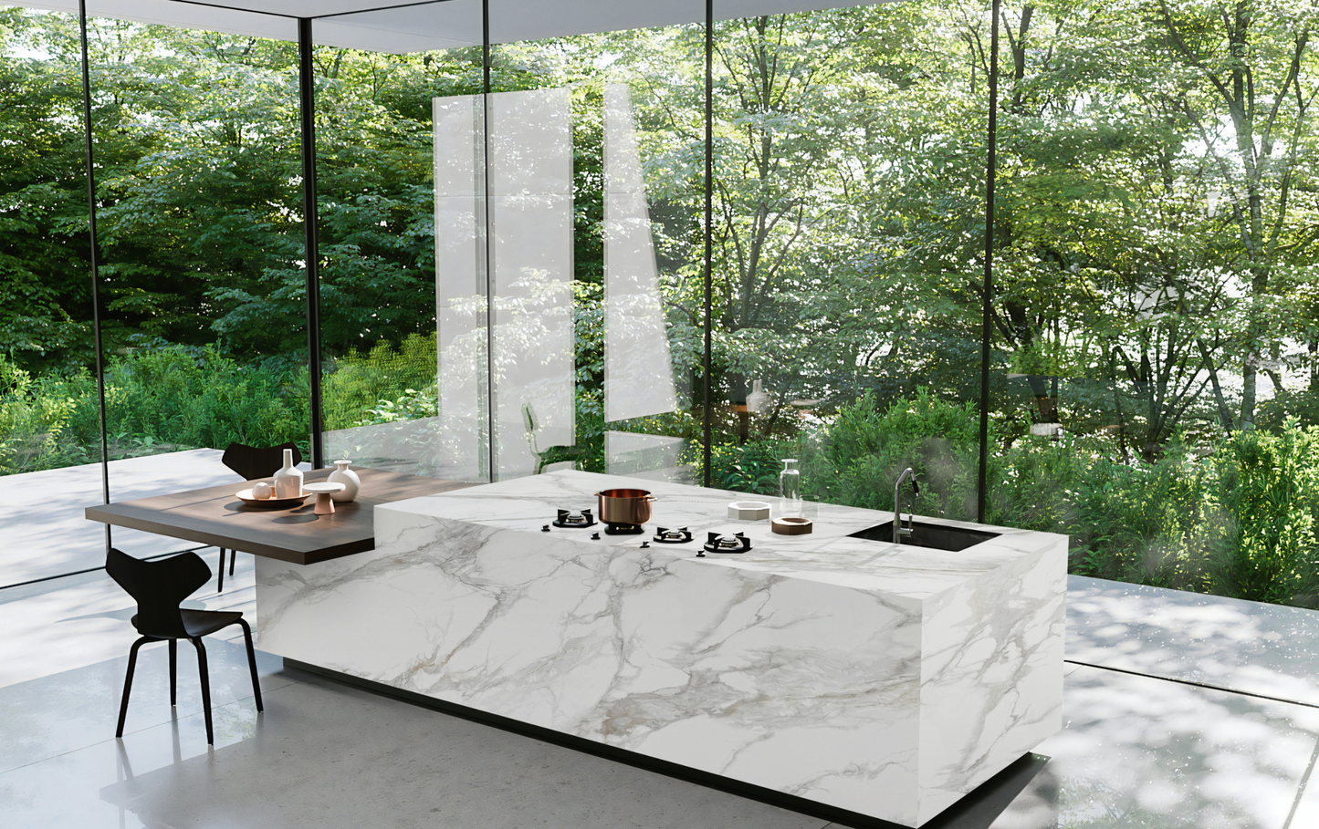 Elite Stone |Calacatta Giada |Prefab 9X2 | 2 cm Polished Quartz Slab