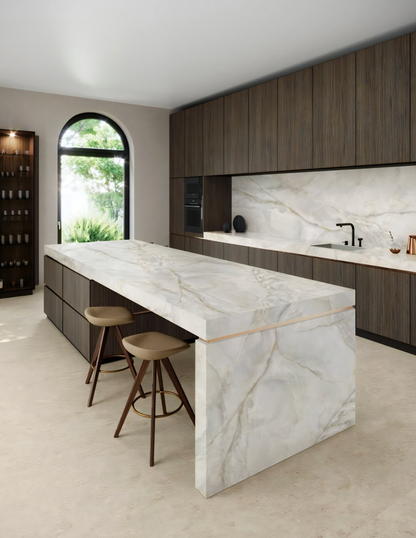 Elite Stone |Nautica Ivory| Prefab 9' x 2"| Polished Slab