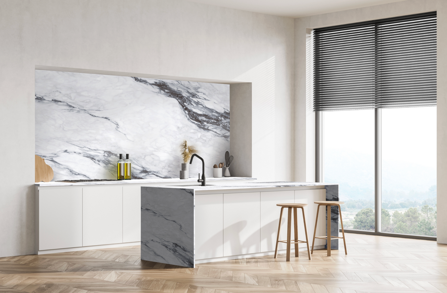 Elite Stone |Noir Feathers |122"-126"x63"| 2 cm Polished Quartz Slab