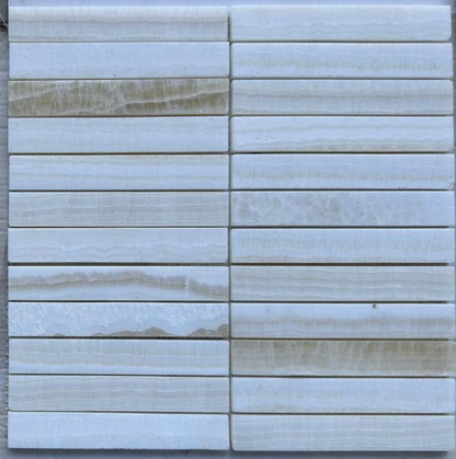 Elysium Tiles Slot Onyx Ivory 11.75''x 11.75'' Mosaic Tiles