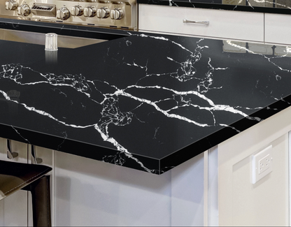 Elite Stone |Calacatas Marquina|122"-126"x63"| 2 cm Polished Quartz Slab