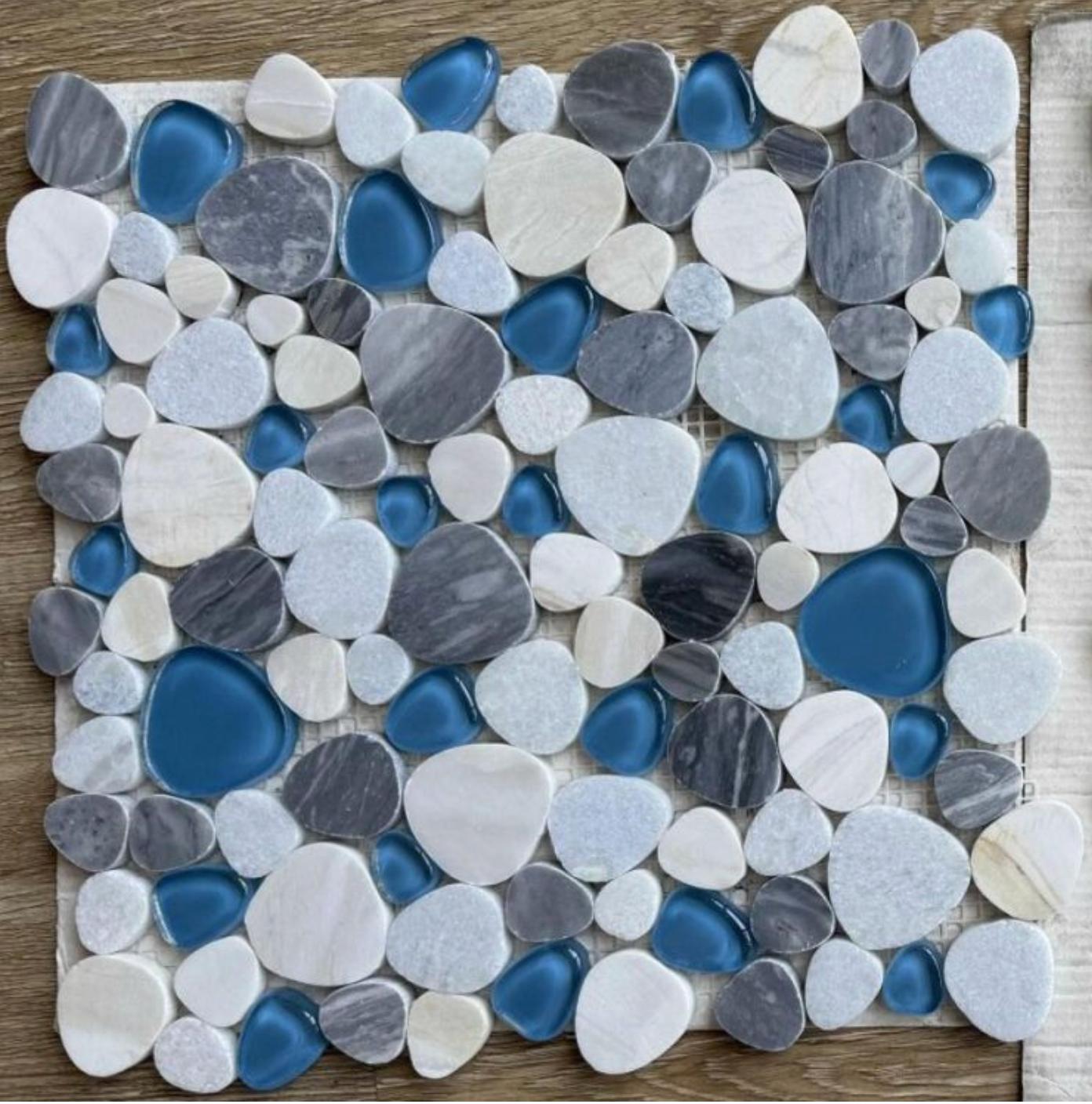 Elysium Tiles Peach Royal Blue 12 x 12 Mosaic Tiles