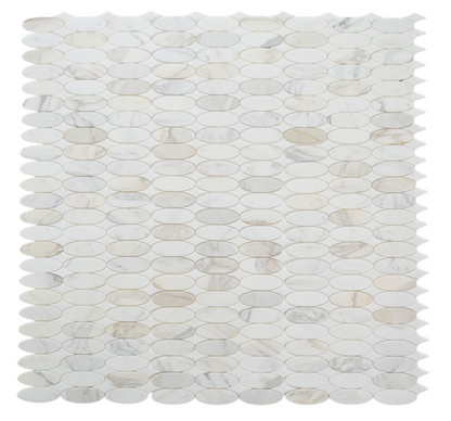 Elysium Ellipse Calacatta Honed 11.75 x 12 Mosaic Tiles