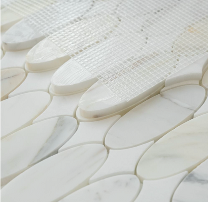 Elysium Ellipse Calacatta Honed 11.75 x 12 Mosaic Tiles