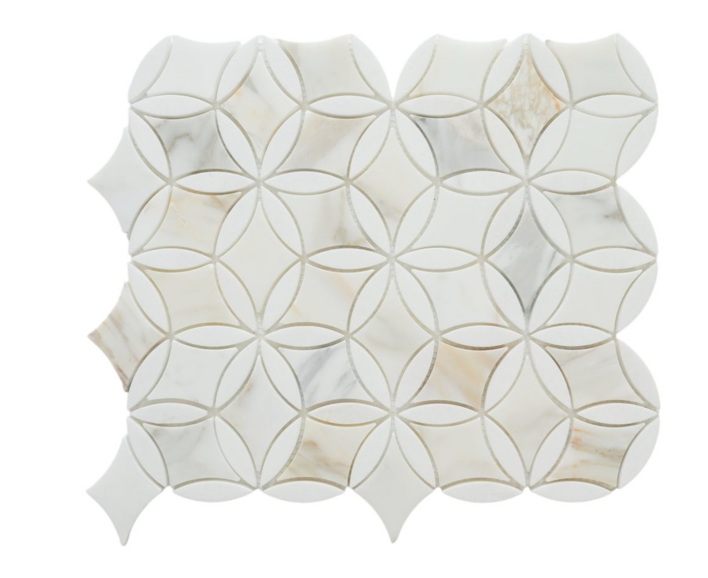 Elysium Star Calacatta Honed 13.75 x 12 Mosaic Tiles