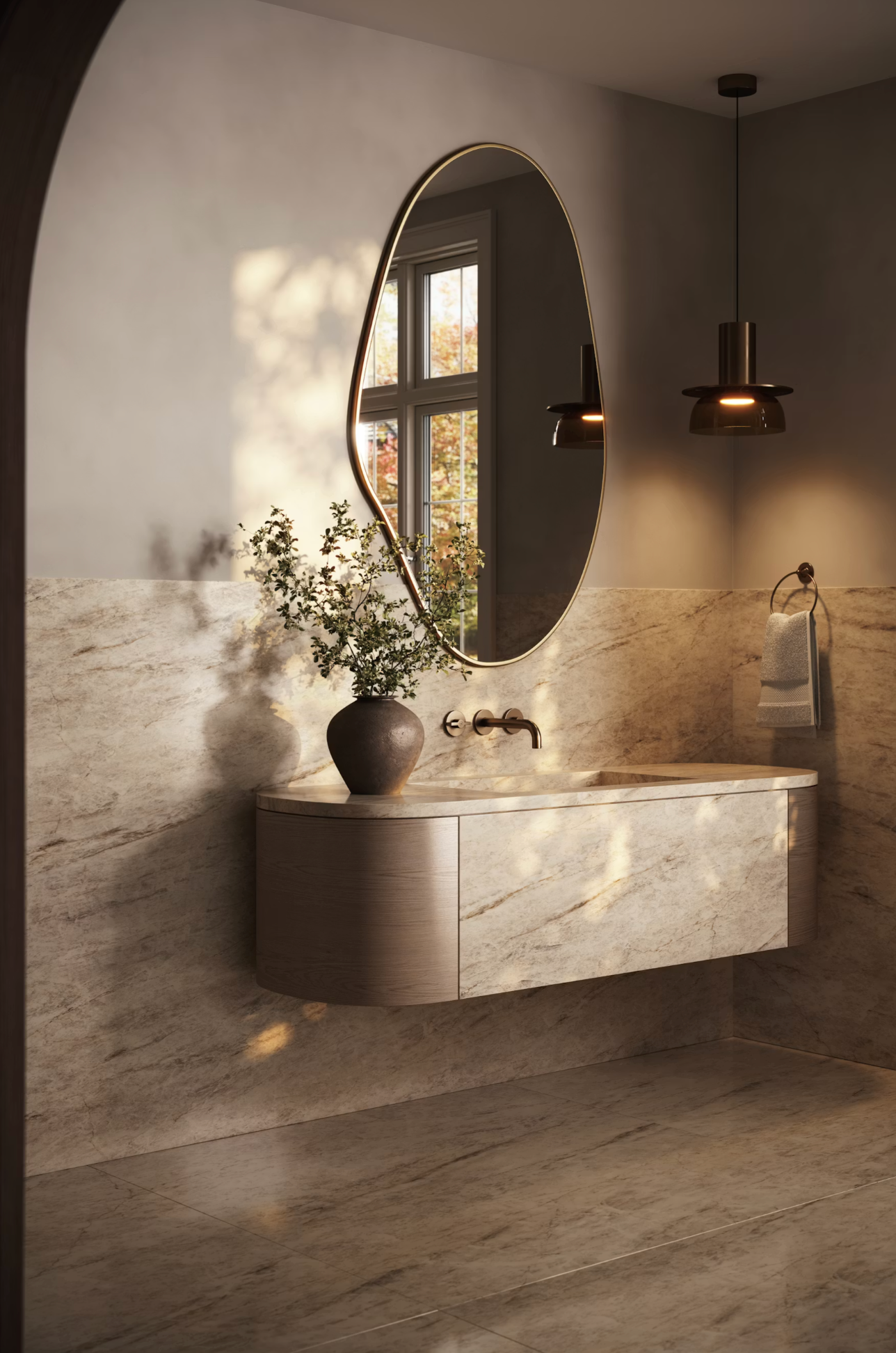 Éclos by Cosentino | Tajnar 128 x 63 x 2 cm | Glossy Finish Silica-Free Layered Mineral Surface