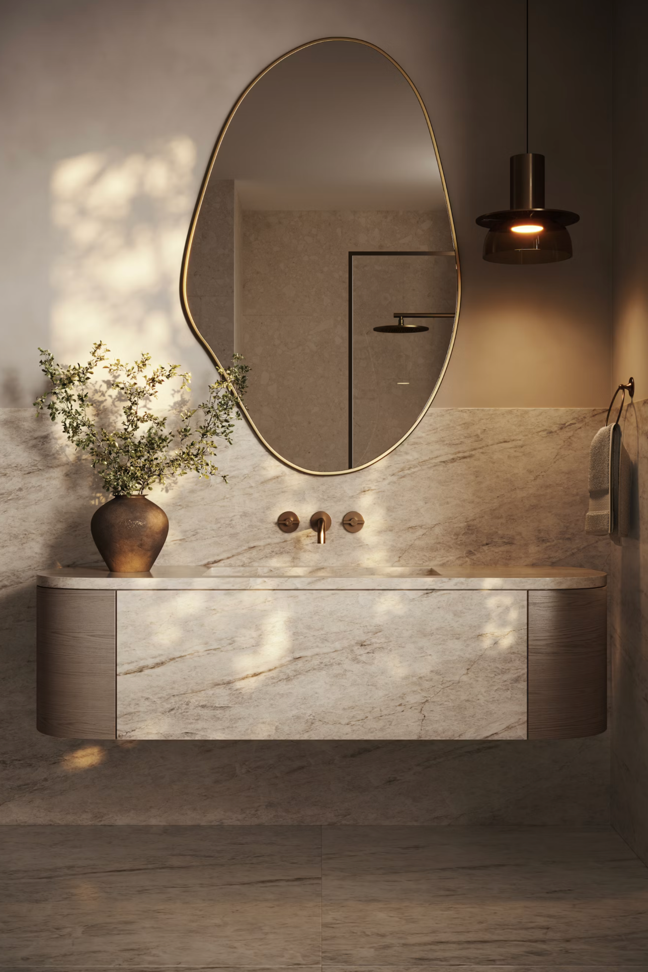 Éclos by Cosentino | Tajnar 128 x 63 x 2 cm | Glossy Finish Silica-Free Layered Mineral Surface