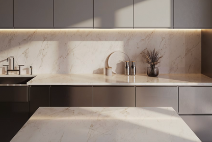 Éclos by Cosentino | Landr 128 x 63 x 2 cm | Glossy Finish Silica-Free Layered Mineral Surface