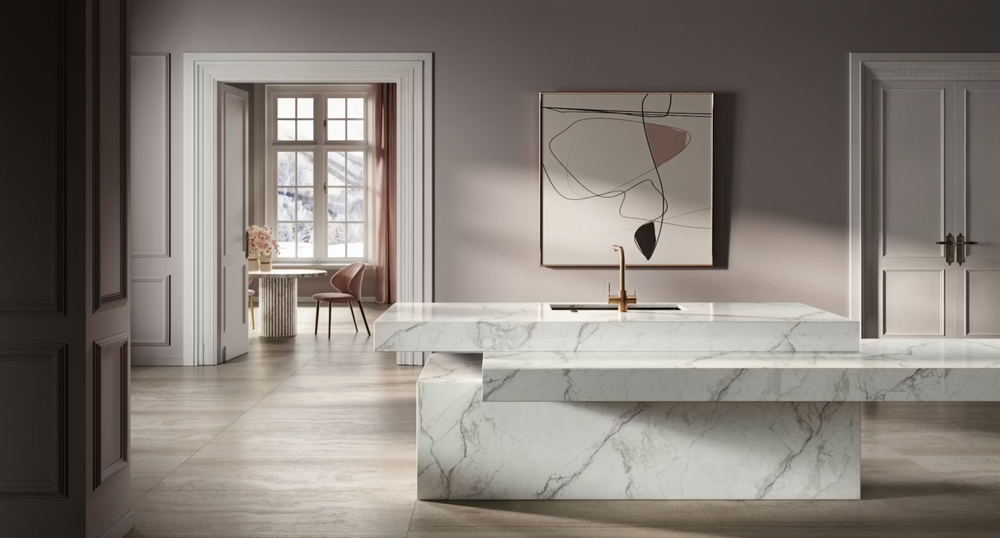 Éclos by Cosentino | Wondr 128 x 63 x 2 cm | Glossy Finish Silica-Free Layered Mineral Surface