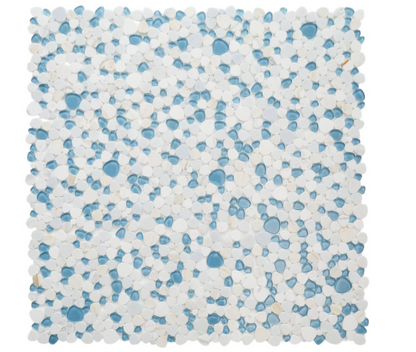 Elysium Tiles Peach Royal Blue 12 x 12 Mosaic Tiles