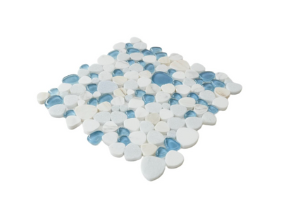 Elysium Tiles Peach Royal Blue 12 x 12 Mosaic Tiles