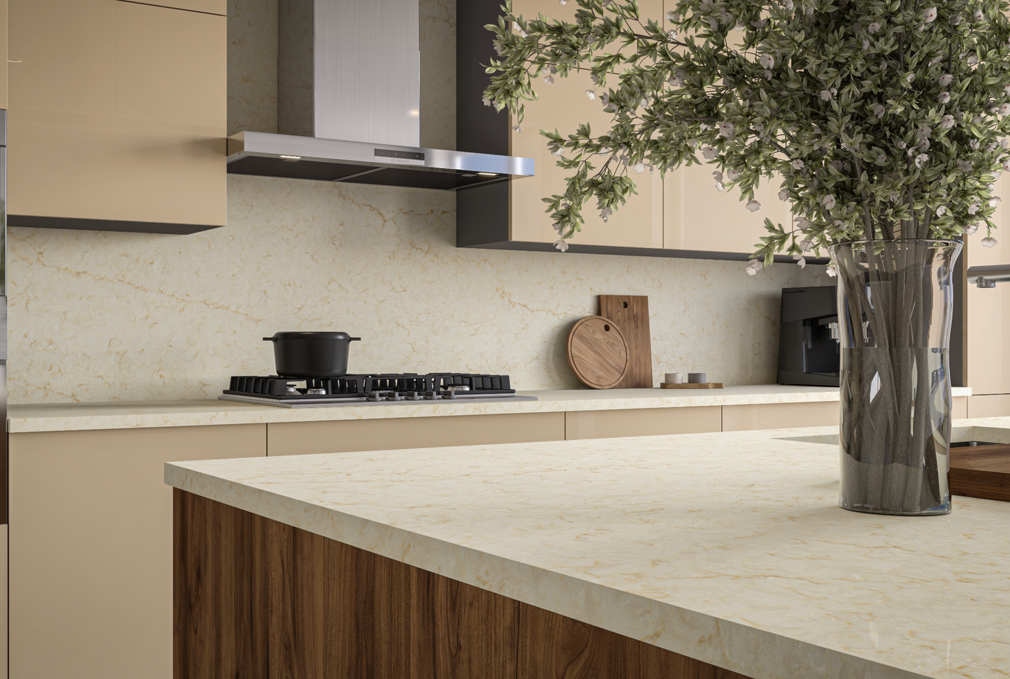 Vadara Quartz |Medina |Polished 140" x 81" 2 cm Quartz Slab