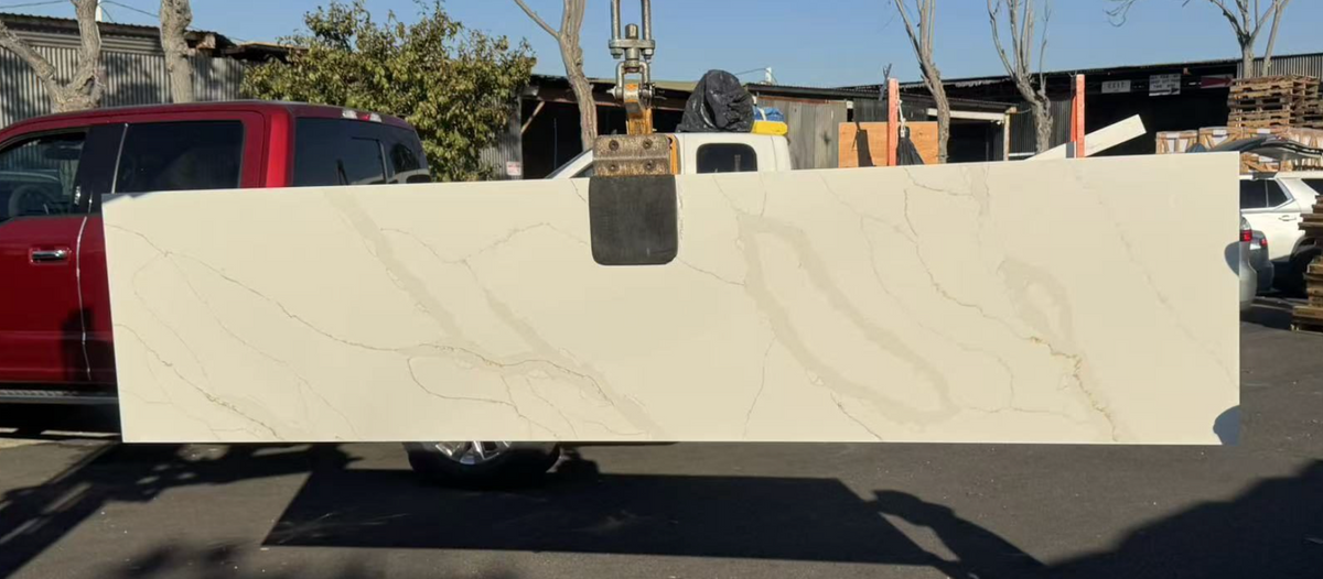 LX Prefabricated Calacatte Dawntrace |26'' x 110''| 2cm Polished Countertop