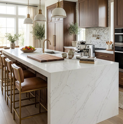 LX Prefabricated Calacatte Dawntrace |26'' x 110''| 2cm Polished Countertop