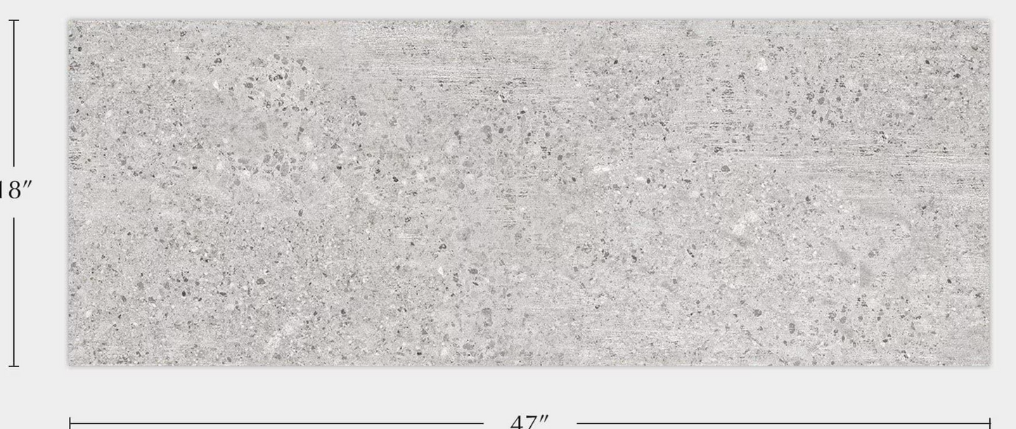 Porcelanosa Prada Acero 18"X47" Ceramic Matte Stone Effect Wall Tile