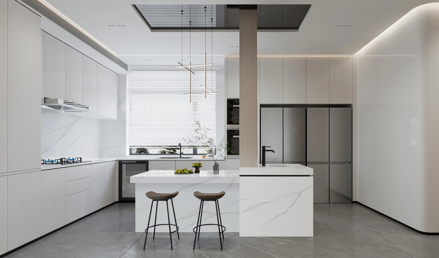 LX Prefabricated Calacatte Snowridge |26'' x 110''| 2cm Polished Countertop