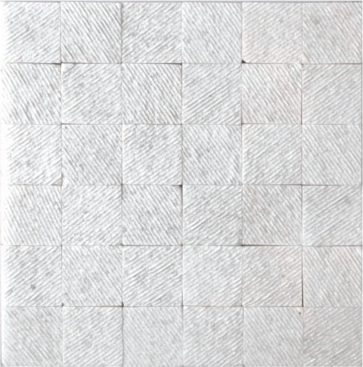 Elysium Tiles Textured Thassos: 2x2 Mosaic Tiles