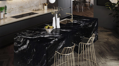 Raphael Stone Titanium Black RQZ6059 |131'' x77''|  2 cm Polished Quartzite Slab