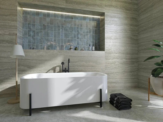 Dura Bell Travertino Ivory 24x48 Matte Porcelain Tile