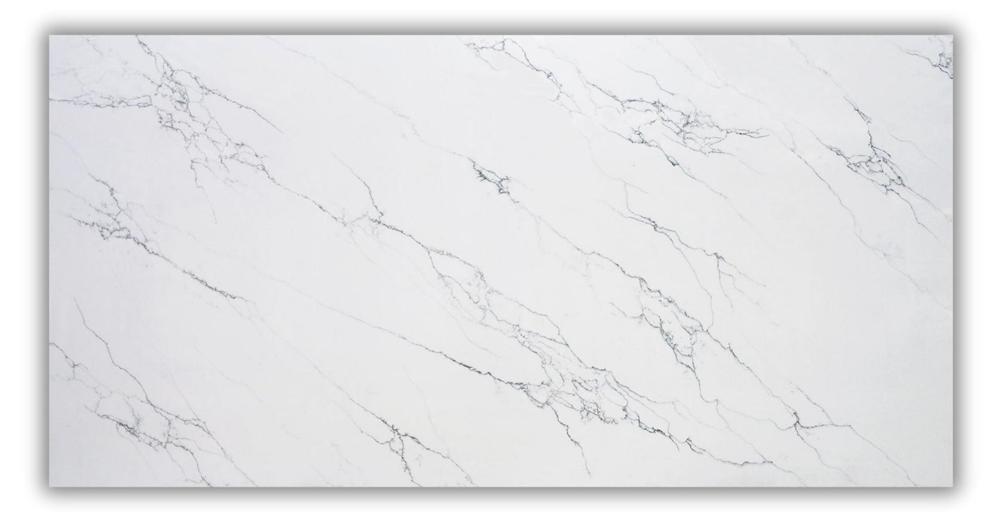 Raphael Stone Venatino White |126' x63''|&nbsp; 2 cm Polished Quartz Slab