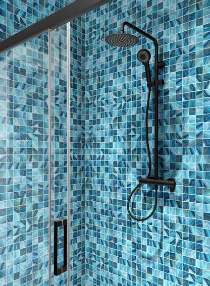 Elysium Tiles Vanguard Penta Onyx Blue 12.25'' x 12.25'' Mosaic Tiles