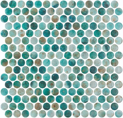 Elysium Tiles Vanguard Penny Green 11.25''x 11.25'' Mosaic Tile