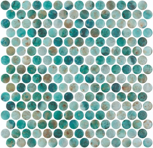 Elysium Tiles Vanguard Penny Green 11.25''x 11.25'' Mosaic Tile
