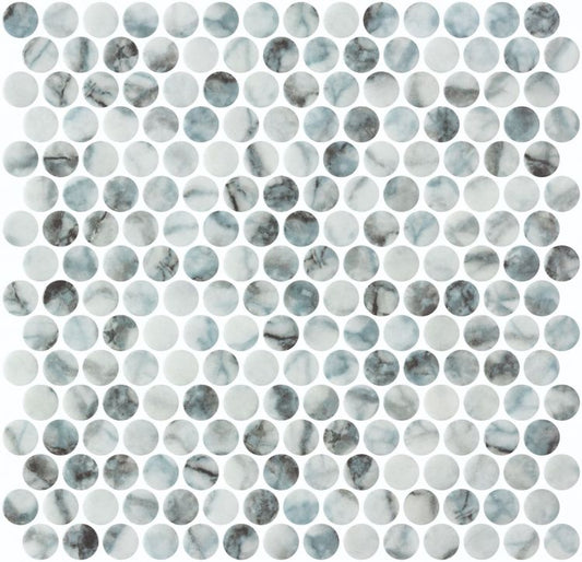 Elysium Tiles Vanguard Penny Azul 11.25''x11.25'' Mosaic Tile