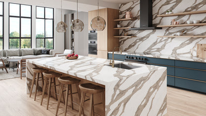 Vadara Quartz Safari Delta Polished 126" x 63" 2 cm  Quartz Slab