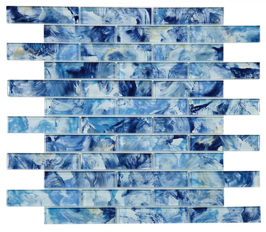 Elysium Tiles  Watercolor Blue 11.75 x 11.75 Mosaic Tiles