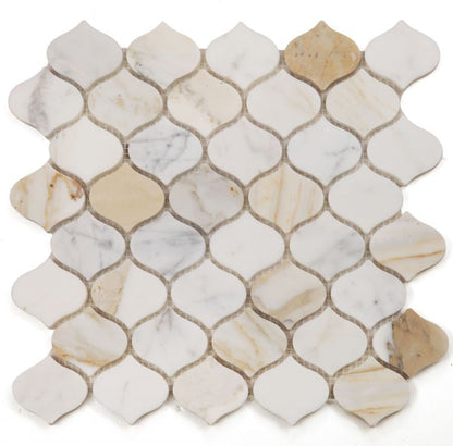 Elysium Tiles Water Drop Calacatta Gold Honed 11 x 11 Mosaic Tiles