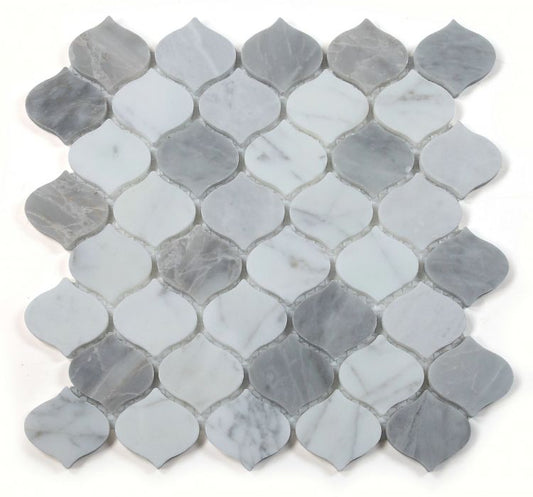 Elysium Tiles Water Drop Silver Grey 10.75 x 11 Mosaic Tiles