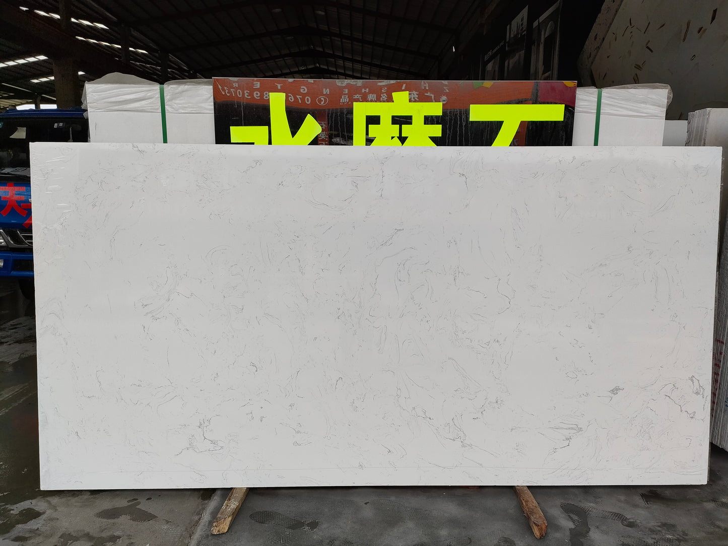 LX Prefab White Carrara |26''x110''| 2cm  Polished Enhanced Marble Countertop