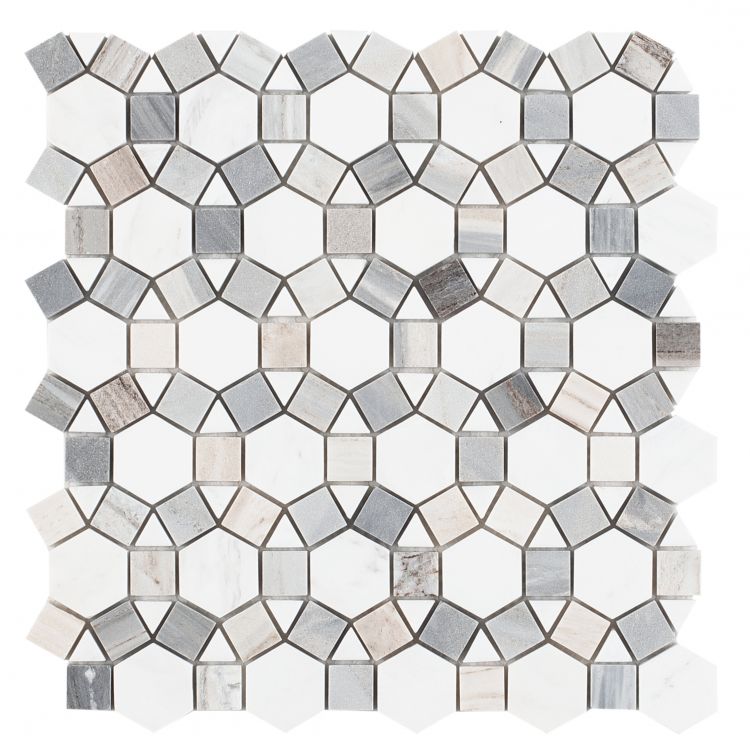 Elysium Tiles Aether Blue 11.5''x12'' Mosaic Tiles