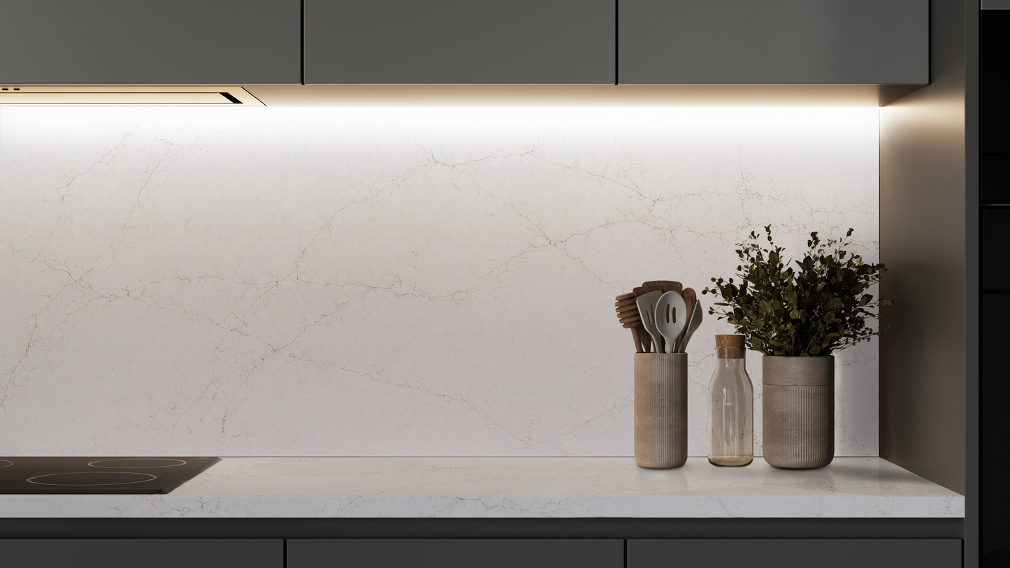 HanStone Antello 130" x 65" x 2 cm" Polished Quartz Slab