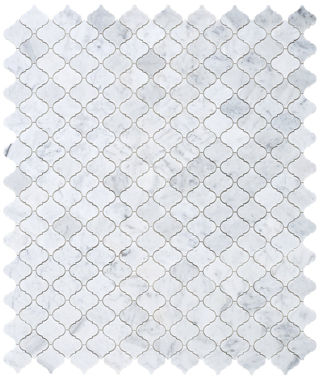 Elysium Tiles Arabesque Carrara 10.50''x 12.50'' Mosaic Tiles