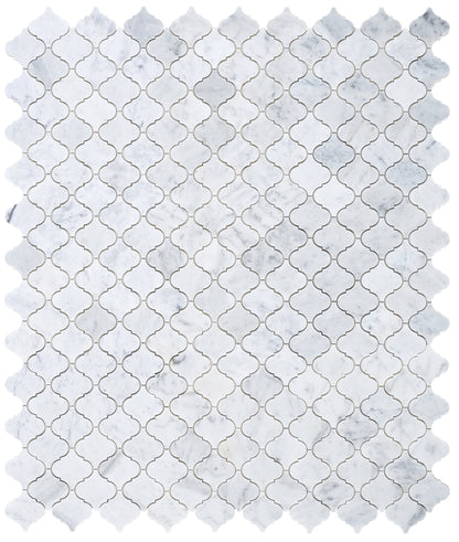 Elysium Tiles Arabesque Carrara 10.50''x 12.50'' Mosaic Tiles