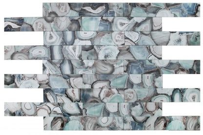 Elysium Tiles Aura Shell Green 4 x 24 Mosaic Tiles