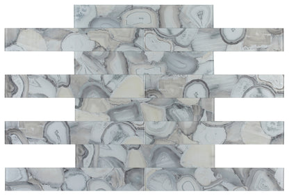 Elysium Tiles Aura Shell Grey 4''x 24'' Mosaic Tiles