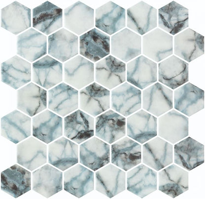 Elysium Tiles Vanguard Hex XL Azul 11.25 x 11.25 Mosaic Tiles