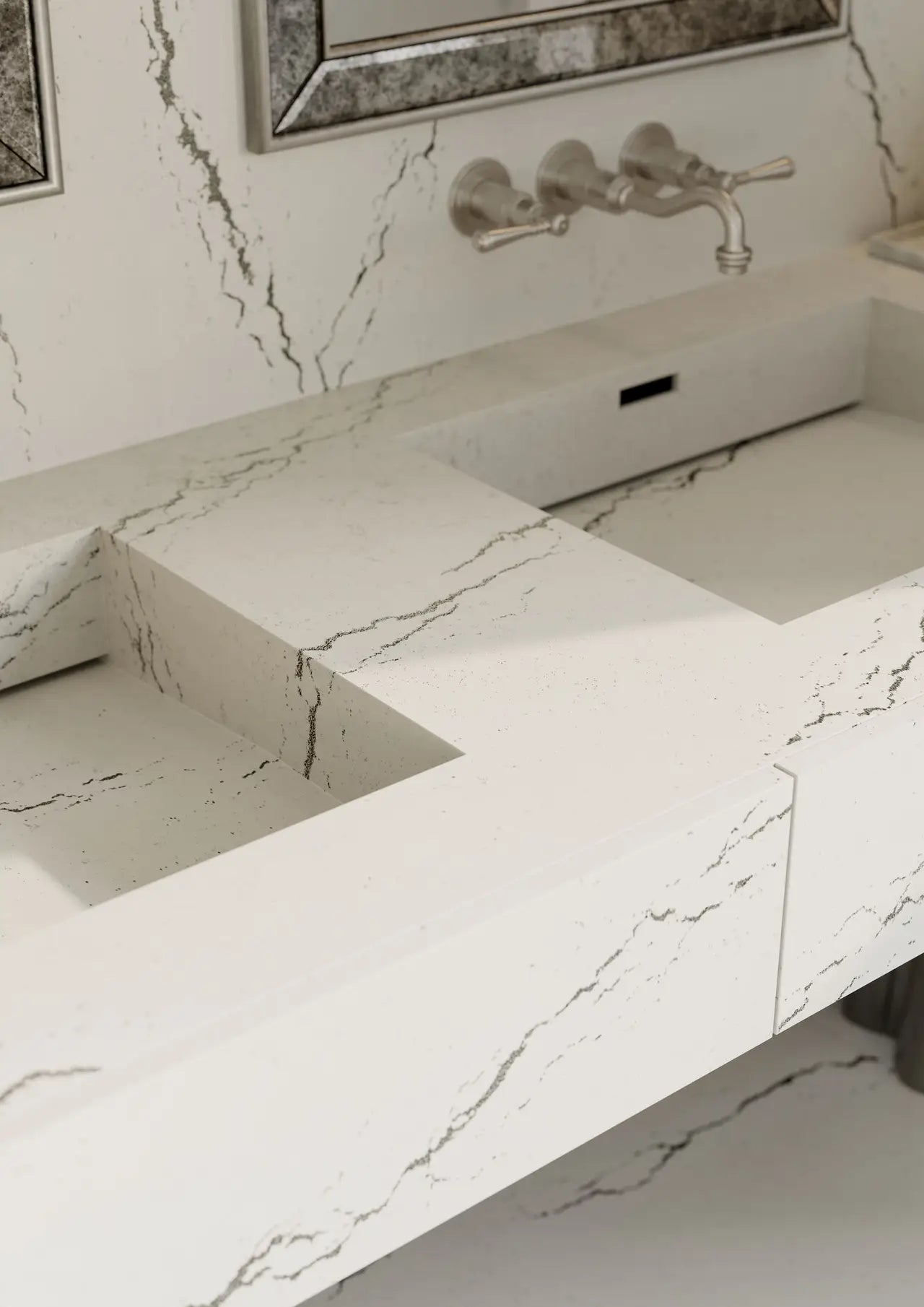 Cambria Berkshire Steel Satin Ridge 132''x 65.5'' 2 cm Polished Quartz Slab