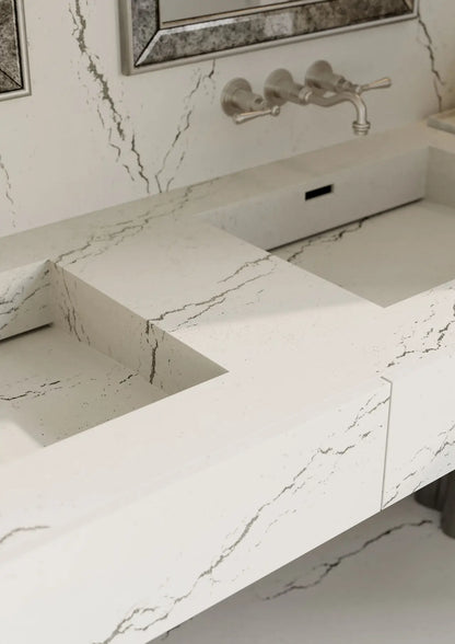 Cambria Berkshire Steel Satin Ridge 132''x 65.5'' 2 cm Polished Quartz Slab