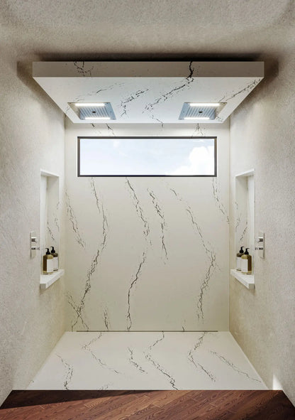 Cambria Berkshire Steel Satin Ridge 132''x 65.5'' 2 cm Polished Quartz Slab